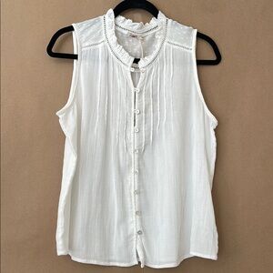 Faherty White Sleeveless Blouse